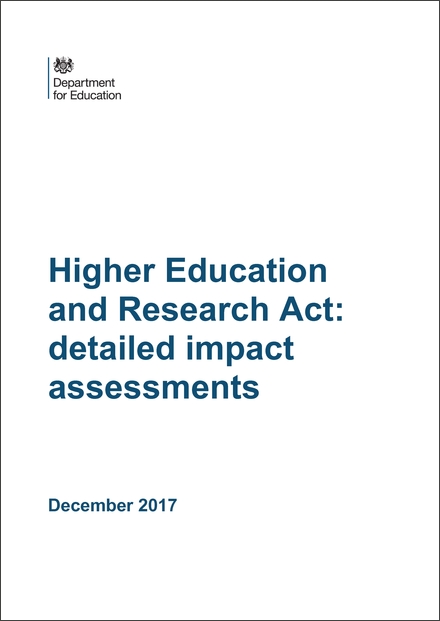 Impact Assessment to Higher Education and Research Act 2017
