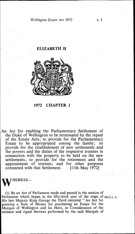 Wellington Estate Act 1972