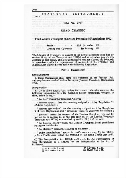 London Transport (Consent Procedure) Regulations 1962 (1) 
